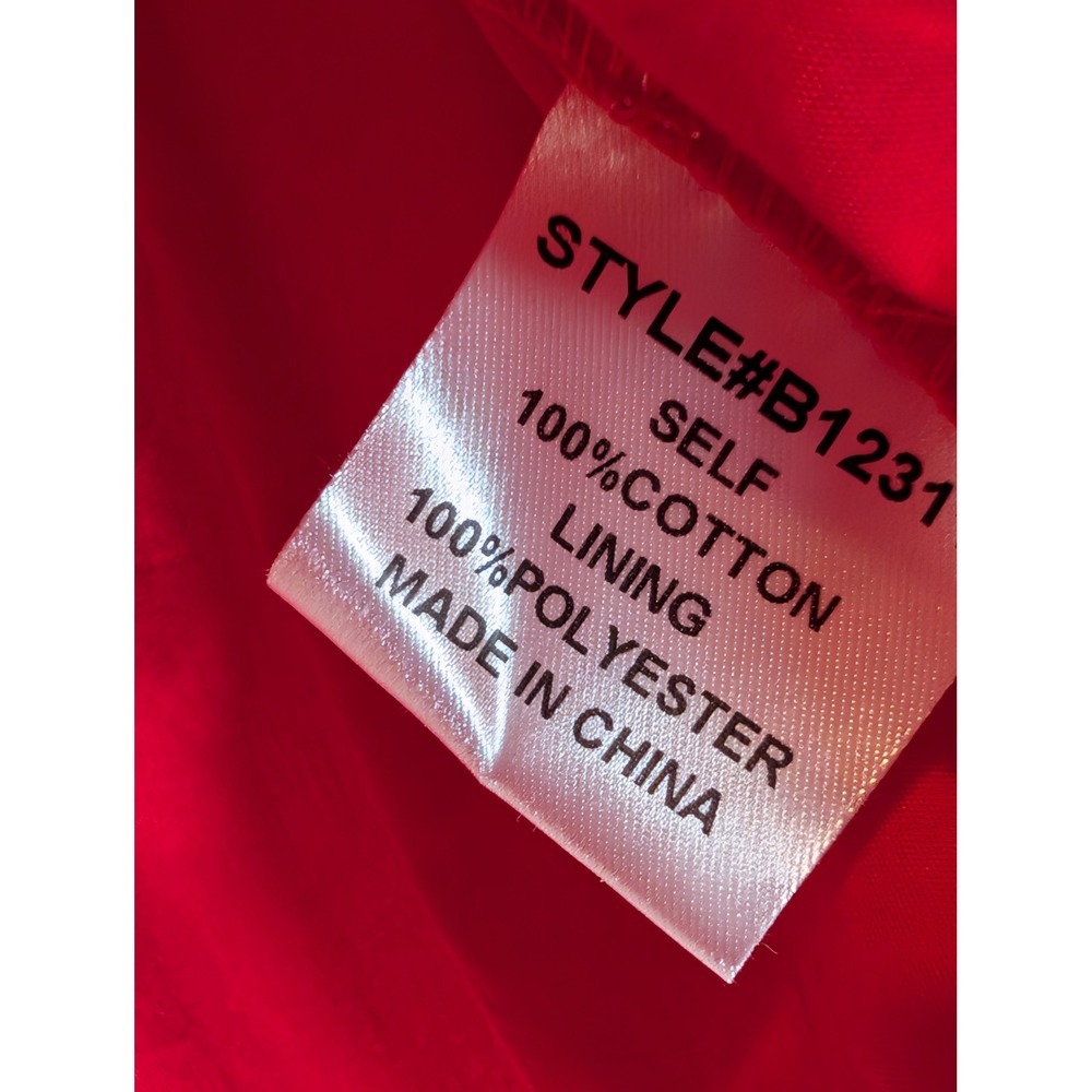 Jodifl Red Puff Sleeve Bow Front Peplum Blouse Top B1231 Medium - Picture 5 of 5